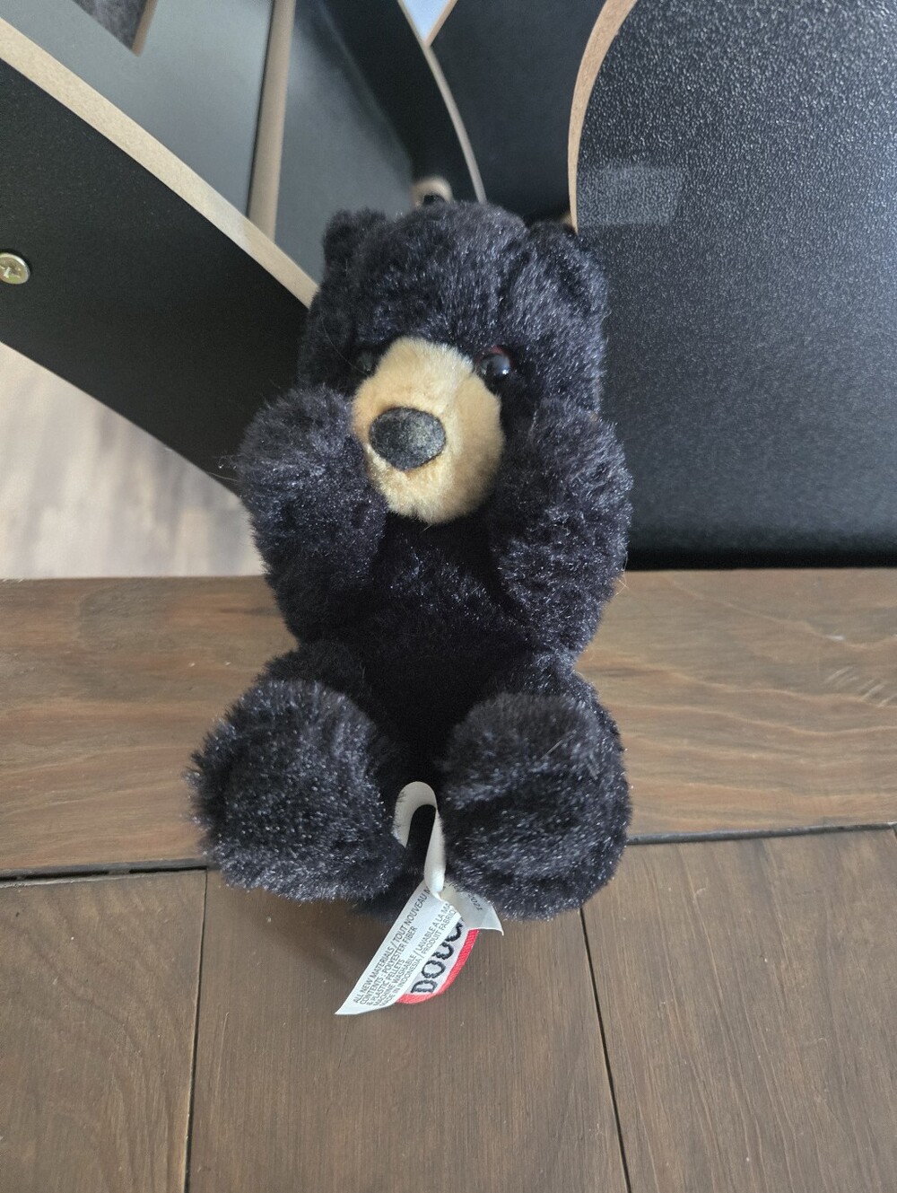 Douglas Black Bear Plush with Beige Snout